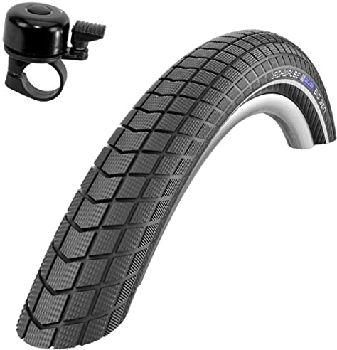 1 x Schwalbe Big Ben Performance 20 Zoll Fahrradreifen RaceGuard Fahrrad Mantel Decke mit Reflexstreifen 55-406 (20 x 2,15) inkl. Fahrradklingel
