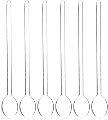 Operitacx Lot De 6 Cuillères Longues En Verre Transparent Résistant À La Chaleur 5.6 Pouces Cuillères À Café Mélangeuses Ergonomiques Pour Thé Lait Desserts Usage Domestique Et Professionnel
