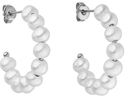 PURELEI® Aina Ohrringe (Silber) – Damenohrringe aus langlebigem Edelstahl – Wasserfeste Ohrringe Damen – 22mm Durchmesser – Modeschmuck für deinen individuellen Look