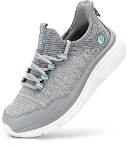 FitVille Chaussures de Marche Femme Pieds Larges Chaussure Sport Course Slip-on Sneakers Basket Fitness Femme Legere