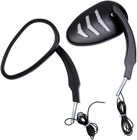 Motorrad Spiegel Motorrad Chrome Rückspiegel Mit Blinker Für Harley Für Road Für King Rückansicht Seiten Spiegel Licht Motorrad Lenkerspiegel (Farbe : Schwarz)