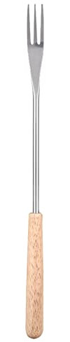 Bastone da Arrosto per Barbecue da 26,5 Cm con Manico in Legno, Spiedo Ideale per Campeggio e Picnic