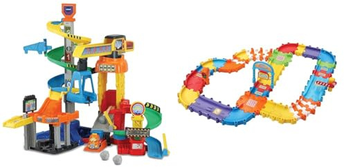 Vtech TUT TUT Baby Flitzer - Mega Baustelle – Interaktives Spielset & TUT TUT Baby Flitzer - Straßenset Deluxe