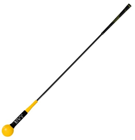 HVY Golf Swing Trainer,Golf Swing Training Aid for Strength Tempo Balance Golf Warm-Up Stick for Improving Swing Skills Suit for Indoor&Outdoor Practice Chipping Hitting Golf Accessories(Yellow)
