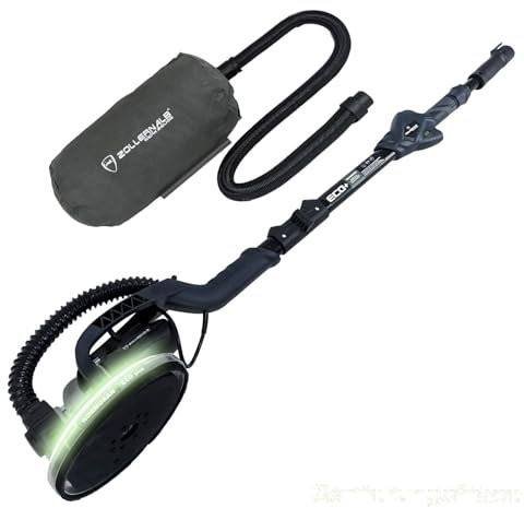 ZOLLERNALB Kormoran ECO+ Ponceuse à col long avec aspirateur intégré et LED 3,8 kg Ponceuse à sec pour mur et plafond 1080 W Longueur 1400-1950 mm