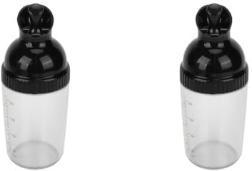 Tnfeeon 2Pcs Salad Dressing Shaker for Mixing Ranch And Sauce, One Hand Leak Proof Spout Lid for Pouring And Measurement Marks With Good Grip Rubber Italian Dressing Shaker Oil And Vinegar