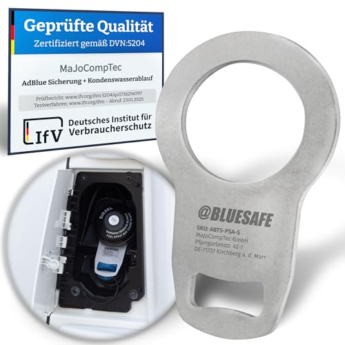MaJoCompTec® ADBLUESAFE Tankdeckel Sicherung I Tanksicherung für AdBlue Tankverschluss Deckel I Zubehör Kastenwagen Camping Wohnmobil (Edelstahl Version, Sicherung Boxer + Jumper + Ducato)