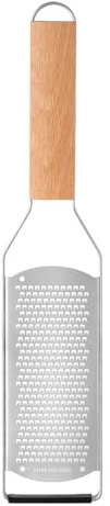 Kitchen Cheese Grater Lemon Zester Flat Handheld Grater Ergonomic Natural Wood Handle