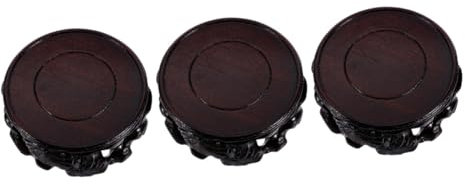 Milisten 3pcs Flower Vase Wooden Base Living Plant Stand Statue Holder for Home Decor