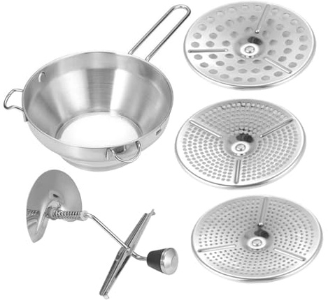 Toyvian Moulin à Purée Multifonction Acier Inoxydable Presse-purée Manuel pour Pommes de Terre Légumes et Fruits Ustensile de Cuisine et Facile à Utiliser