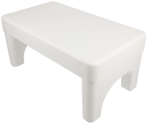 BIUDECO Tabouret de Toilette pour Adulte en Matériau Robuste Marchepied Antidérapant pour Salle de Bain Confort pour Posture Accroupie Blanc Usage Quotidien la Maison