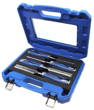 Narex Lot de 4 ciseaux à frapper robustes avec mallette en plastique - 6/12/20/26 mm