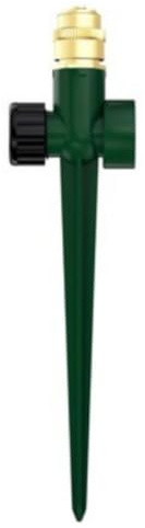 FytStycale Messing-Sprühregner regulierbar Sprinkler mit Erdspieß kompakt Sektorenregner mit Erdspieß für Gartenbesitzer, Hobbygärtner, Rasenbewässerung, Dunkelgrün, Schönheitszahn-Gewinde