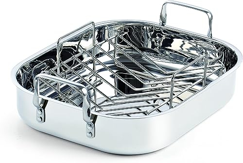 Cooks Standard 14-Inch by 12-Inch Stainless Steel Roaster with Rack, Rectangular