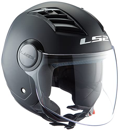 LS2 Motorcycle Helmet - Open Face OF562 - Airflow LS2 Matt Black - L