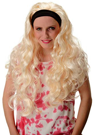 WIG ME UP - 68381-P88 Eine echte Mähne Karneval Fasching Perücke mit festem Stirnband Hellblond Extrem Lang Volumen