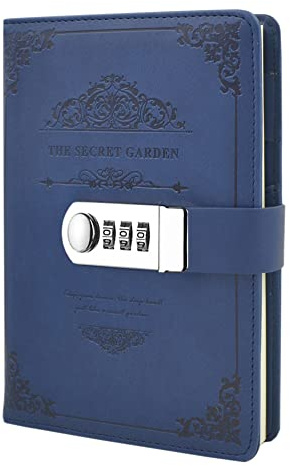 Ai-life Retro Vintage PU Leder Zahlenschloss Tagebuch Schreiben Notebook Planer Organizer, Passwort Tagebuch Notizblock, Secret Tagebuch Notizbuch mit Kombinationsschloss Stift halter(200x130mm)