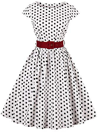 AXOE Women's Vintage 1950s Cotton Dress Belted A-Line