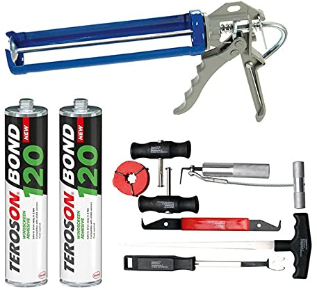 OC-PRO LOT Pare Brise: DECOUPE Joint, Colle, Pistolet A Colle Rotatif