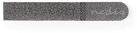 NEDIS Bridas de Velcro para Cables | 150,0 mm | 20,0 mm | Gris | 10 Unidades | Bolsa de plástico 150,0 mm 0,15 m