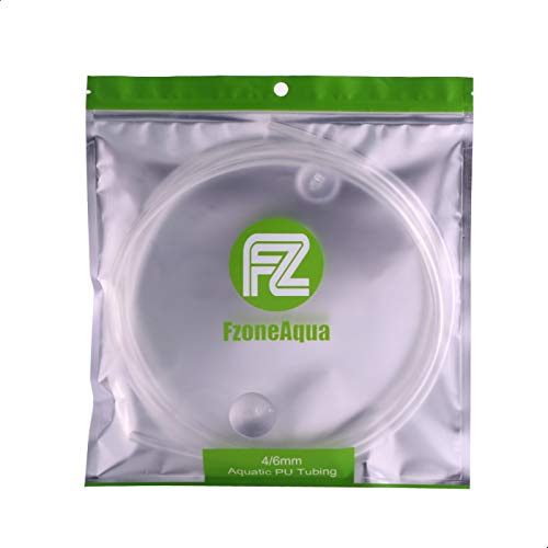 FZONE 16 feet Aquarium Co2 Proof Tubing 3/16'' ID Clear | Food Grade Air Line Tubing, Wide Compatibility, Premium PU Material, Compact and Flexible for Planted Aquariums