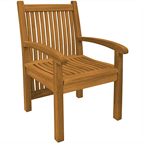 Teako Design Gartenstuhl Pescara wetterfest Teakholz massiv Holz Teak Gartensessel Gartenmöbel sehr robust und stabil