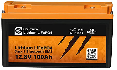 LIONTRON LiFePO4 12,8V 100Ah LX; 1280Wh; > 3000 Zyklen bei 90% Entladungstiefe (DOD) mit BMS und Bluetooth Überwachung; für Wohnmobil oder Boot 344x172x202mm - LISMART12100LX