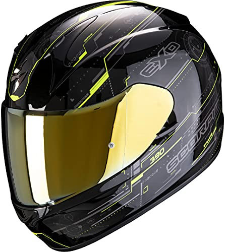 Scorpion Herren EXO-390 Beat Black-Neon Yellow XXL Motorcycle Helmets