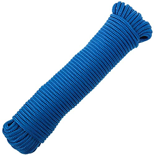 PrimeMatik - Mehrfädrigem PP geflochtenes Seil 10 m x 3 mm blau