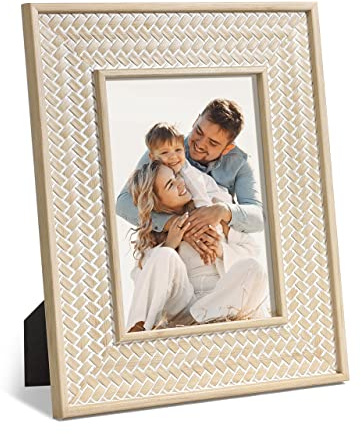 Afuly Boho Bilderrahmen 13x18 Beige Vintage Weiß Fotorahmen