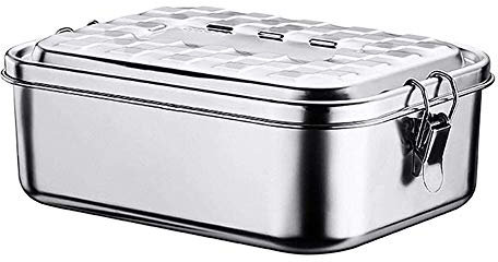 Boîte à pain Boîte en acier inoxydable Coffret Grand avec 1 compartiments Boîte à lunch / Coffre-boîte BPA-Coffre-fort Boîte de petit-déjeuner Convient aux adultes, enfants, bureau et excursion