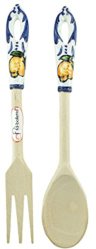fd-bolletta arredamento e illuminazione Couverts Bois, Couvert Salade, de Table, Cuisine, Set Couverts Bois pa35 Dimensions: Longueur 28cm