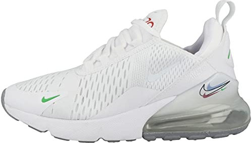 Nike Low Air Max 270 - Sneakers da bambino, unisex, White Light Green Spark Aluminum Black, 38 EU