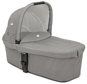 Joie Chrome™ Babywanne, kompatibel mit Chrome™ Buggy, Flache Liegefläche, UPF50+ Verdeck, Verstellbarer Schieber, mit Regenschutz, Geburt bis 6 Monate (0–9 kg) (Pebble)