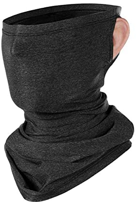 Asudaro Unisex Sommer Bandana Gesichtsmaske Schal, Eisseide Schlauchschal Halstuch Atmungsaktiv Multifunktionstuch Sonnenschutz Bandana Loop Schal für Motorrad Laufen Wandern Fahrrad Dunkelgrau