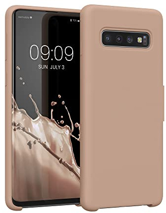 kwmobile Handyhülle für Samsung Galaxy S10 Hülle - Case Silikon - Kabelloses Laden - Schutzhülle Cover in Altrosa matt