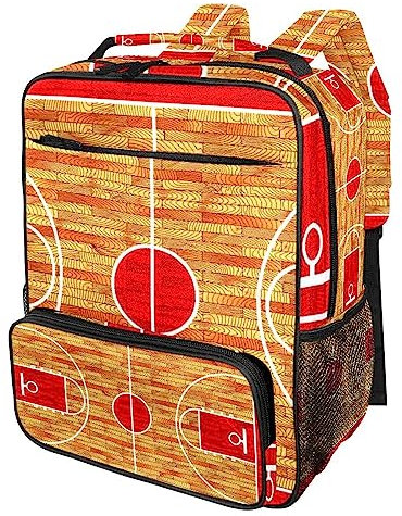 suojapuku Kinderrucksack,Reiserucksack,Schulrucksack für Mädchen Jungen,Court-Basketball-Muster Drucken