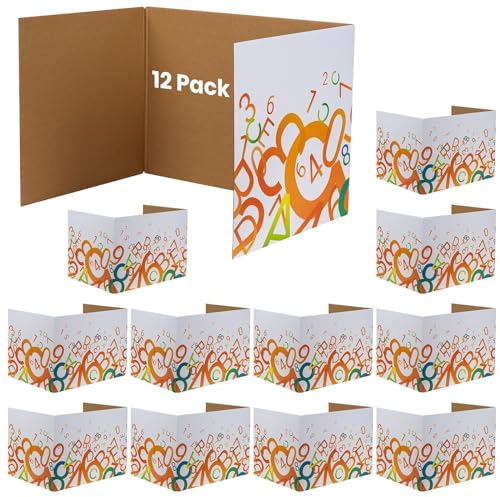 Ayuanb 12 Stück Sichtschutzbretter für Schülerschreibtische, 46 x 33 x 33 cm Klassenzimmer Privacy Shields Karton für Schüler Schreibtische,Faltbare Schreibtisch Trennwand für Bibliothek,Klassenzimmer