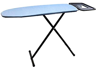 KARFRI Tabla De Planchar con Soporte para Hierro Espuma De 1 Cm De Espesor, Altura Regulable En 4 Niveles hasta 93 Cm, Soporte Tubular para Tablas De Planchar Plegables