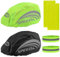 Fahrradhelm Regenschutz Wasserdichter Helmüberzug 2 Stück Helm Regenschutz mit Fluoreszierendes Armband und Reflektierende Fahrradaufklebe faltbarer Reflektierende Fahrrad Regenhaube, für Alle Helme