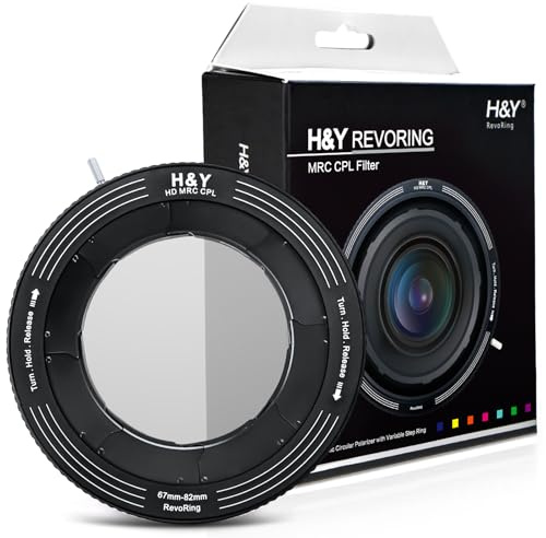 H&Y RevoRing - Filtro CPL variable de 67-82 mm, lente polarizador circular 2 en 1, anillo adaptador ajustable, fotografía de paisaje, fotografía al aire libre, control de reflexión
