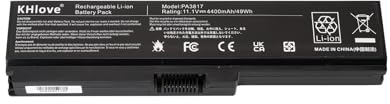KHlove PA3817U-1BRS Laptop Batterie pour Toshiba Satellite L750 C650 C660 C660D C650D C655 C665 C670D L750D L755 L755D L770 L775 P750, Satellite Pro C650 C650D C660 C660D PA3819U-1BRS PA3634U-1BRS