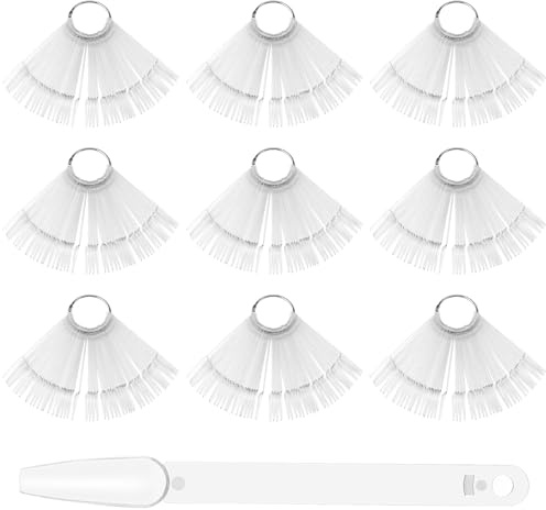 HEIYUET Lot de 450 Nuancier Ongles, Presentoir Ongles Cartes, Palette Maquillage Vernis à Ongles, Forme de Pointe, Transparent, Présentation pour la Pratique, le Bricolage