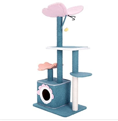 ASHSDI Katzen Kletterbaum Katzenbaum Hoch Katzenklettergerüst Vier Jahreszeiten Katzenturm Aktivitätsbaum Sisalkatzenkratzbaum Indoor Cat Condo Mit Sprungplattform Katzenmöbel