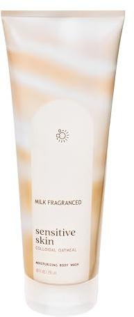 Bath and Body Sensitive Skin Milk Fragranced With Colloidal Oatmeal Moisturizing Body Wash - 10 fl oz