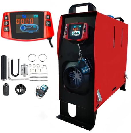 QWBDNMQP All-in-One-Standheizung, 12 V/8 kW Diesel-Luftheizung, All-in-One, Diesel-Luftheizung mit intelligentem LCD-Display, 5-Liter-Tank und Schalldämpfer