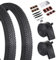 yeesport Juego de repuesto de neumáticos de bicicleta de montaña, neumáticos de bicicleta de 24 x 1.95 con kit de reparación, neumáticos plegables portátiles MTB, bicicleta reemplazable