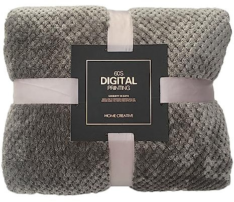 FGUUTYM Plaid Bleu Moelleux Doux à Carreaux Épaisseur Chaude Grandes Couvertures Flanelle Textile de Maison Couverture Moelleuse Grande (Taille A, Taille Unique)