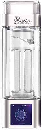 UVtech Hydrogen-Ultra Original - Generador de hidrógeno (6000 ppb, 600 mV, membrana PEM, 350 ml), color plateado