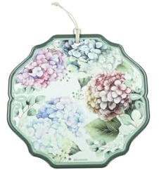 BRANDANI 51233 DECORATION FLORA CON FIOCCO CERAMICA/SUGHERO, 21x21 cm